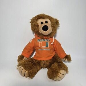 Miami Hurricanes 13" Stuffed Plush Teddy Bear With Logo Shirt Collegiate License